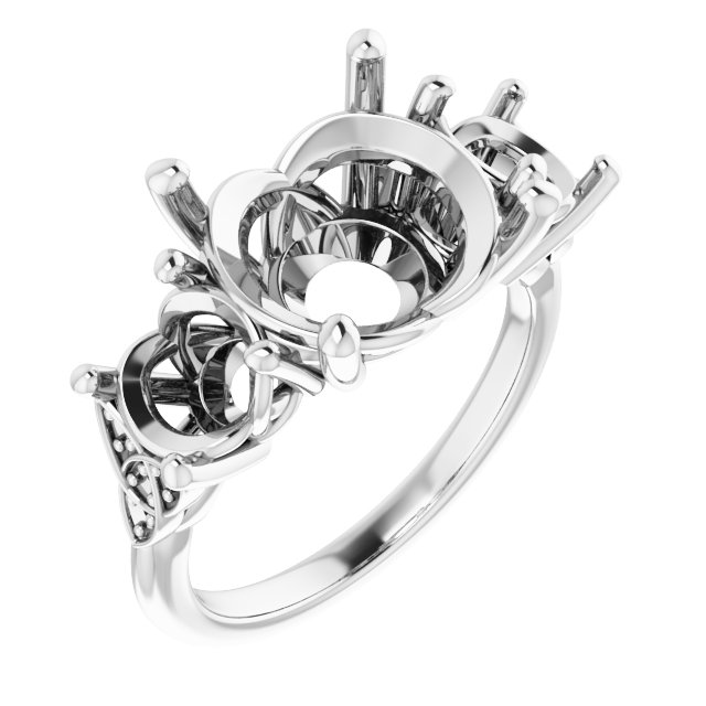 Three-Stone Celtic-Inspired Engagement Ring