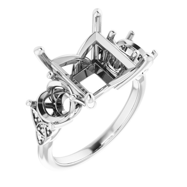 Three-Stone Celtic-Inspired Engagement Ring