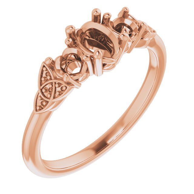 Three-Stone Celtic-Inspired Engagement Ring