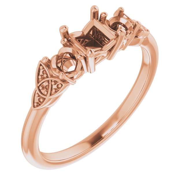 Three-Stone Celtic-Inspired Engagement Ring