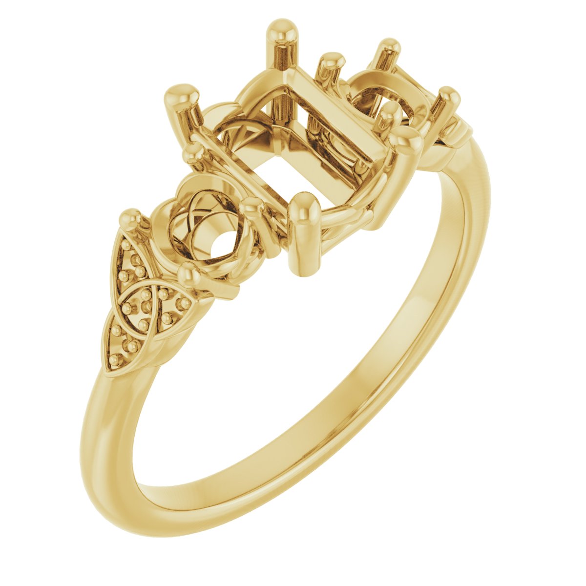 Three-Stone Celtic-Inspired Engagement Ring