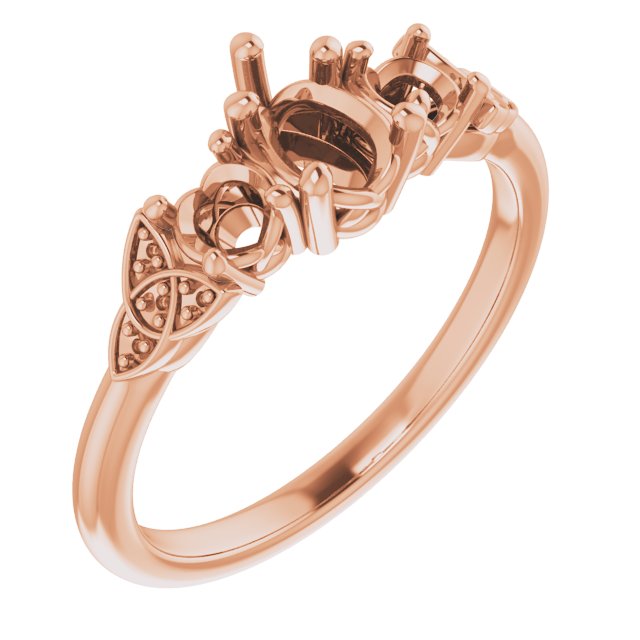 Three-Stone Celtic-Inspired Engagement Ring