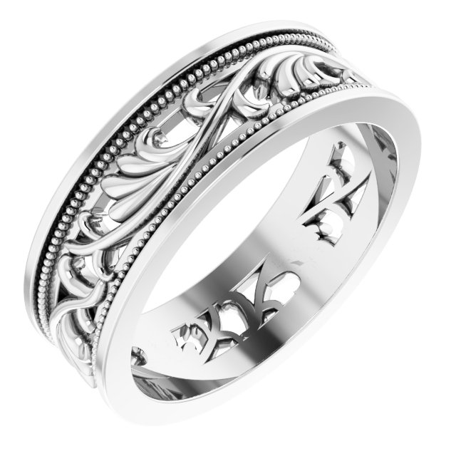 Milgrain Sculptural Flat Band