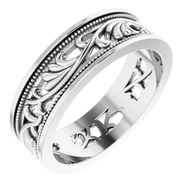 Milgrain Sculptural Flat Band