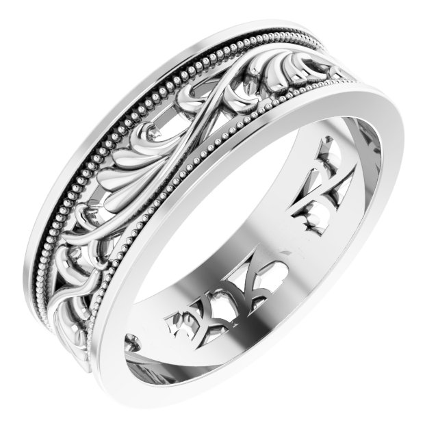 Milgrain Sculptural Flat Band