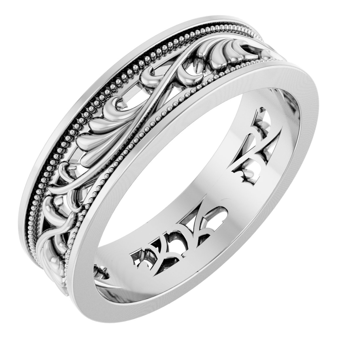 Milgrain Sculptural Flat Band