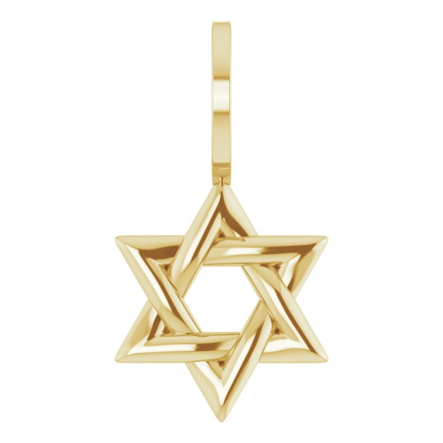 14K Yellow Star of David Pendant