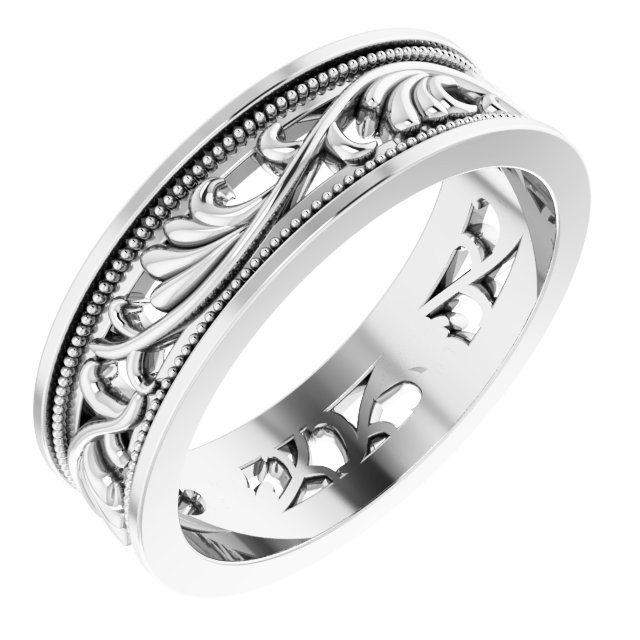 Milgrain Sculptural Flat Band