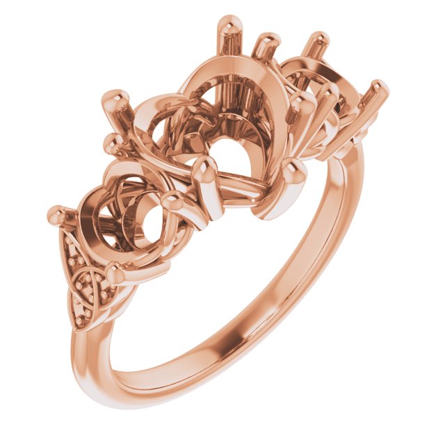 Three-Stone Celtic-Inspired Engagement Ring