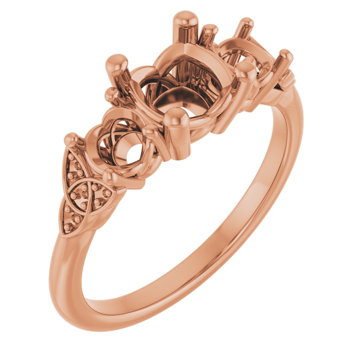 Three-Stone Celtic-Inspired Engagement Ring