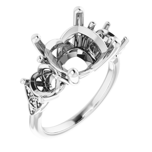 Three-Stone Celtic-Inspired Engagement Ring