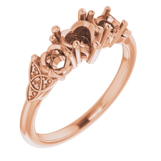 Three-Stone Celtic-Inspired Engagement Ring
