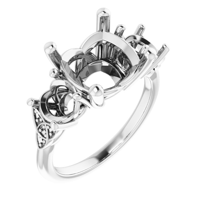 Three-Stone Celtic-Inspired Engagement Ring