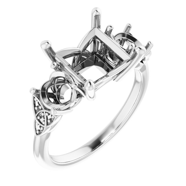 Three-Stone Celtic-Inspired Engagement Ring