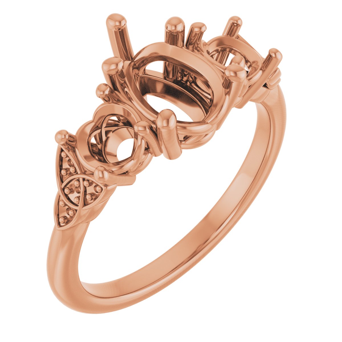 Three-Stone Celtic-Inspired Engagement Ring