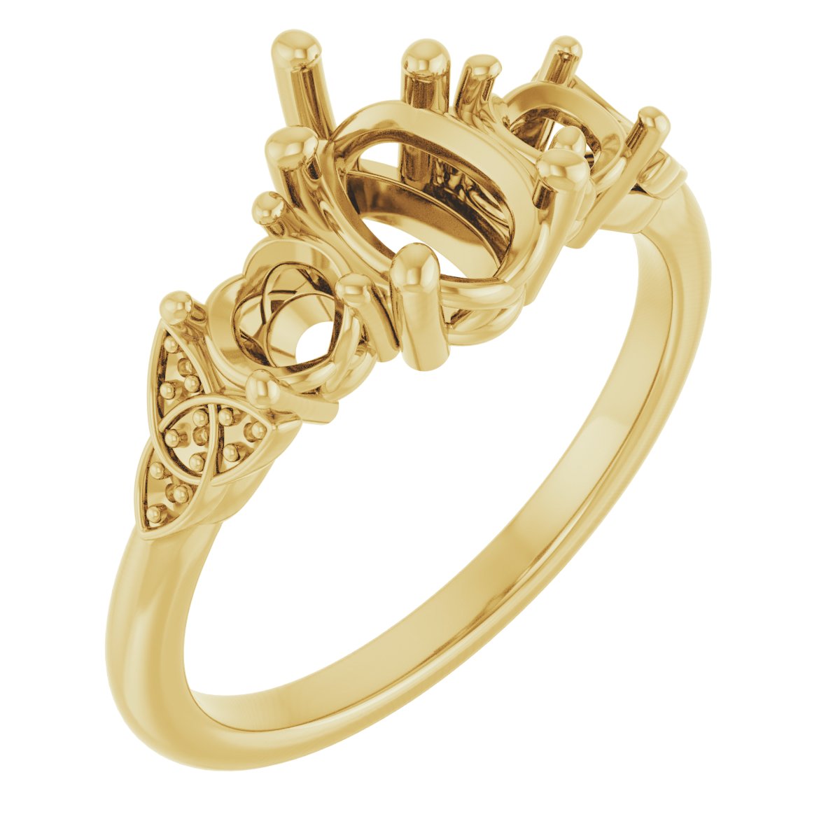 Three-Stone Celtic-Inspired Engagement Ring