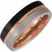 18K Rose Gold PVD & Black PVD Tungsten 8 mm Satin and Grooved Band  Size 10