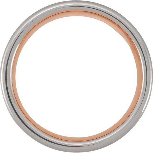 18K Rose Gold PVD & Black PVD Tungsten 8 mm Satin and Grooved Band  Size 10