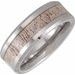Tungsten 8 mm Beveled Band with Velvet Antler Wood Inlay Size 10