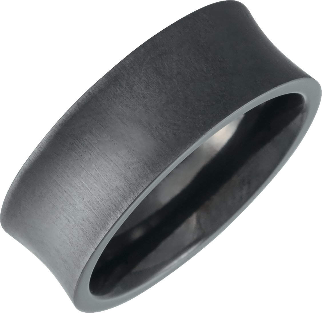 Black Titanium 8 mm Concave Band Size 10 