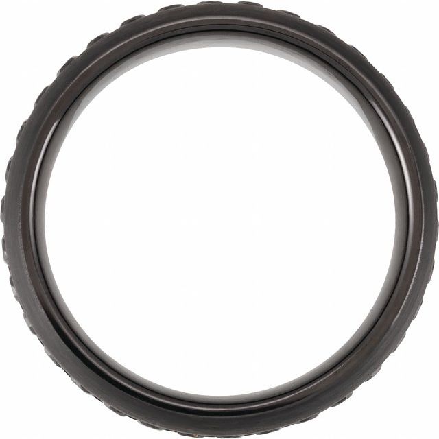 Tungsten Black PVD Imitation Black Zircon Dome Comfort-Fit Band Size 10