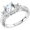 Platinum 3 Stone Diamond Engagement Ring .38 CTW Ref 141917