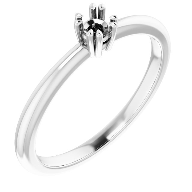 Double Claw-Prong Solitaire Ring