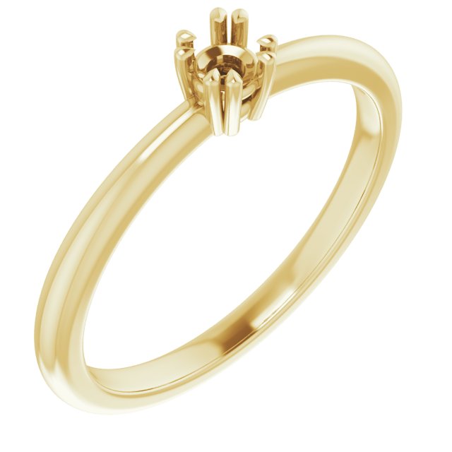 Double Claw-Prong Solitaire Ring