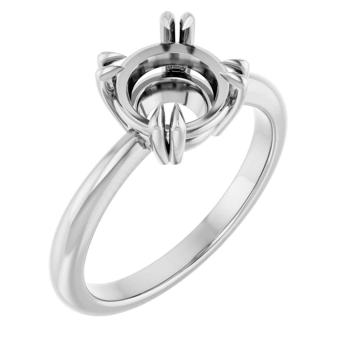 Double Claw-Prong Solitaire Ring