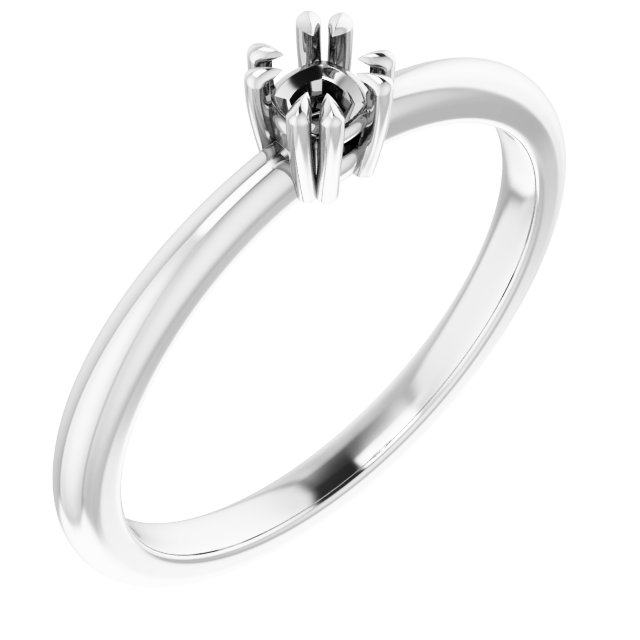 Double Claw-Prong Solitaire Ring