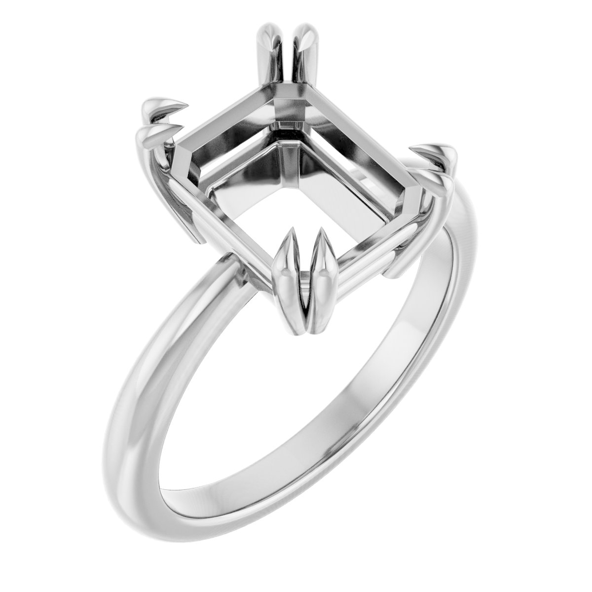Double Claw-Prong Solitaire Ring