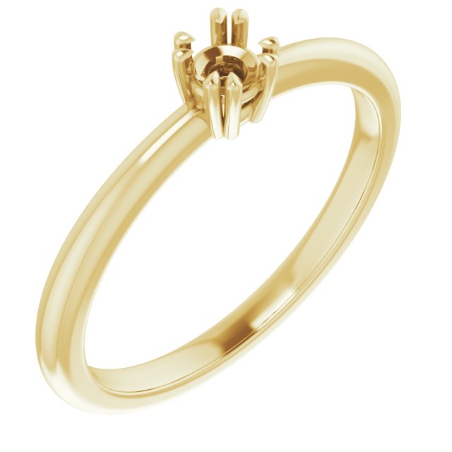 Double Claw-Prong Solitaire Ring