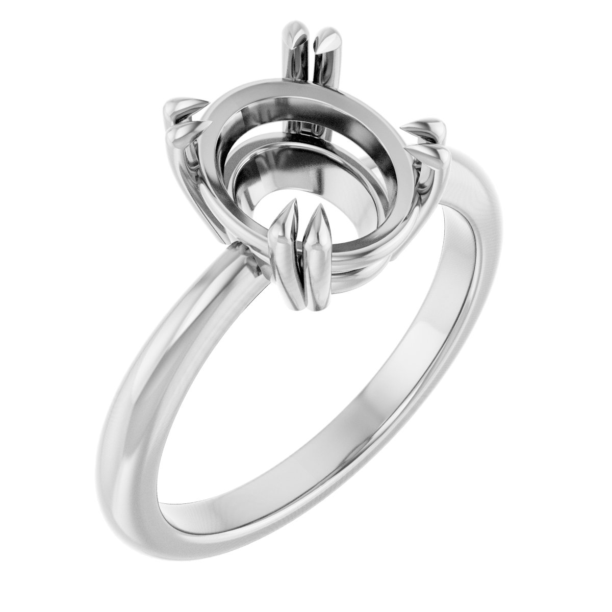 Double Claw-Prong Solitaire Ring