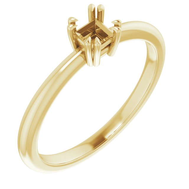 Double Claw-Prong Solitaire Ring