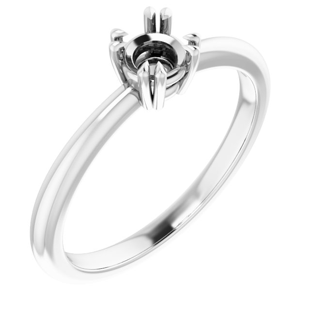 Double Claw-Prong Solitaire Ring