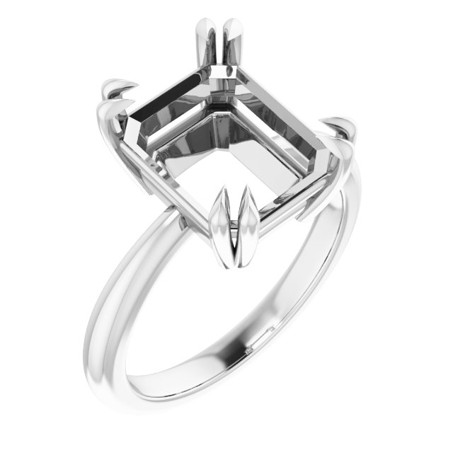 Double Claw-Prong Solitaire Ring