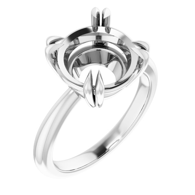 Double Claw-Prong Solitaire Ring