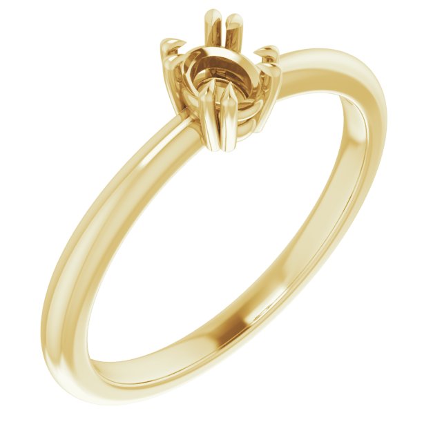 Double Claw-Prong Solitaire Ring
