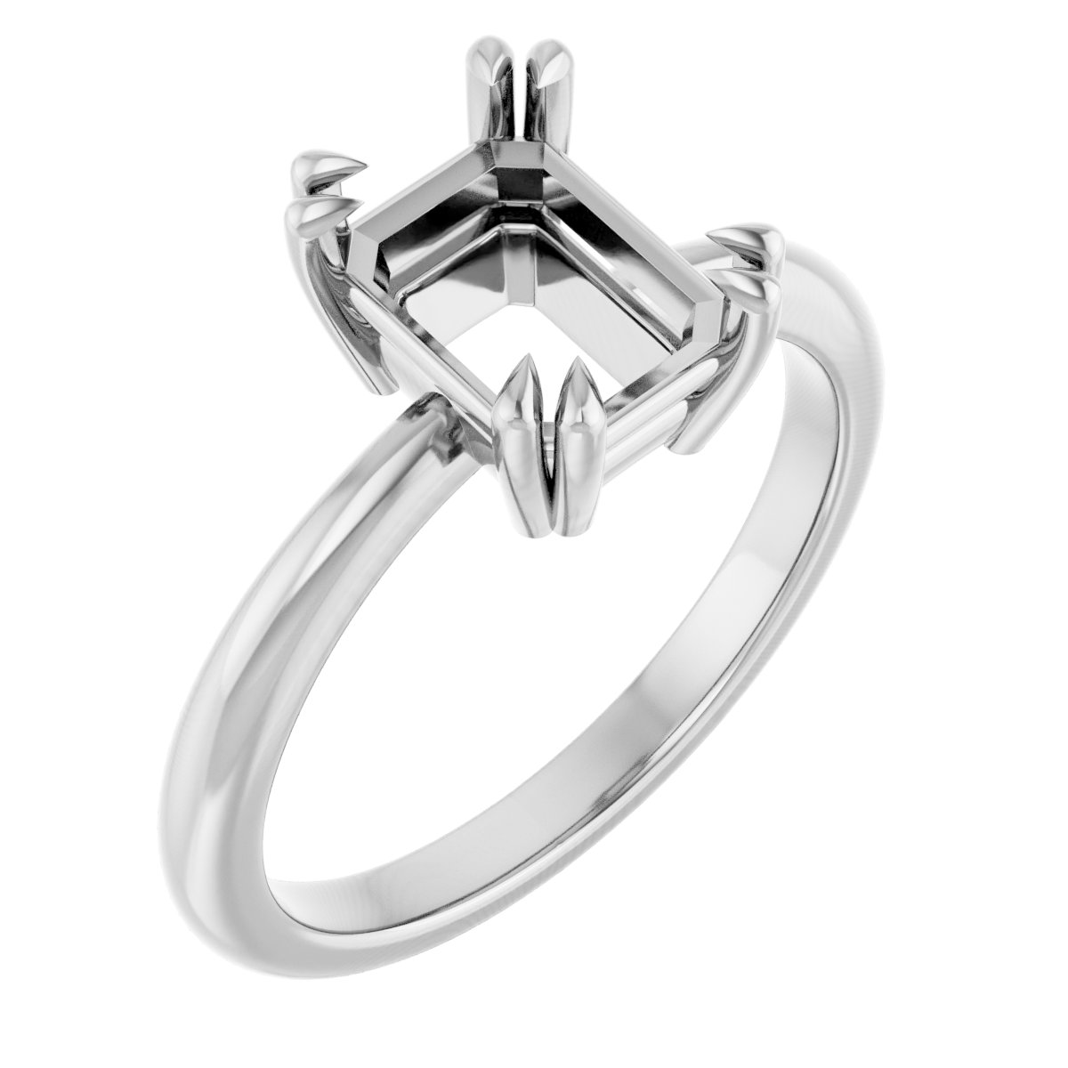 Double Claw-Prong Solitaire Ring