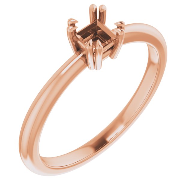Double Claw-Prong Solitaire Ring