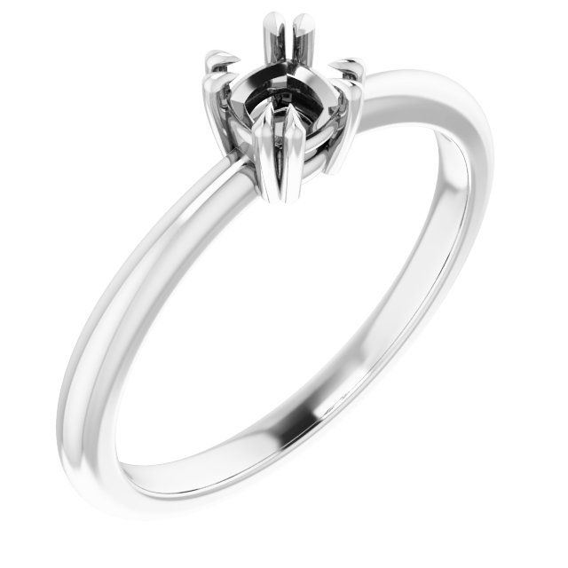 Double Claw-Prong Solitaire Ring