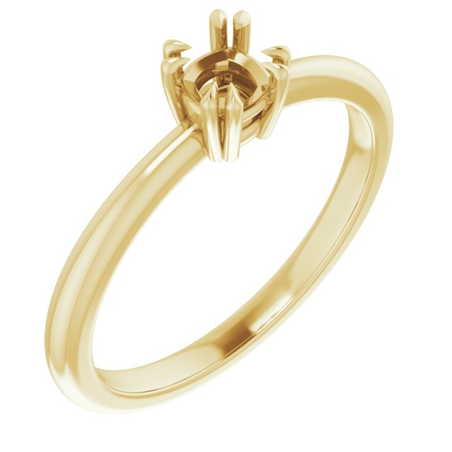 Double Claw-Prong Solitaire Ring