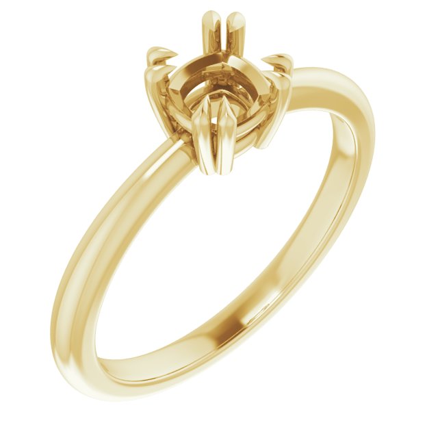 Double Claw-Prong Solitaire Ring