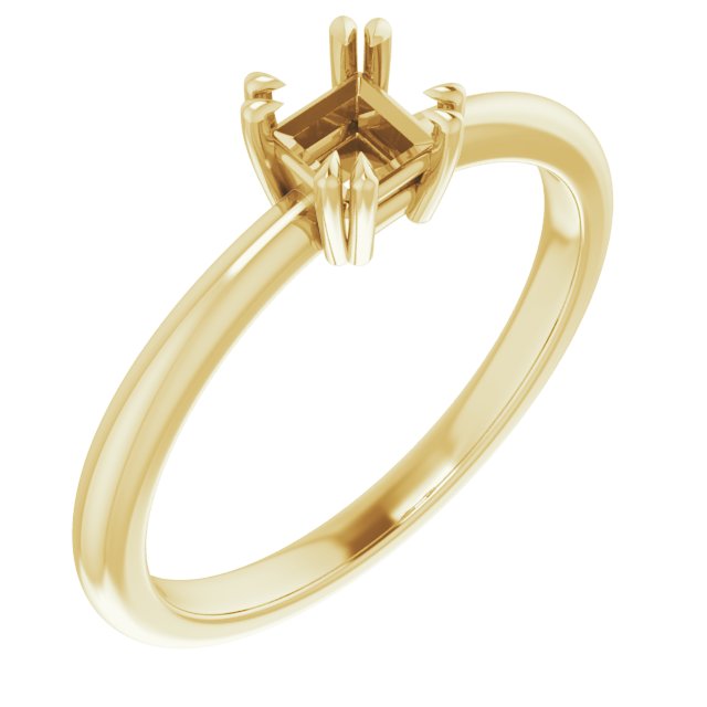 Double Claw-Prong Solitaire Ring