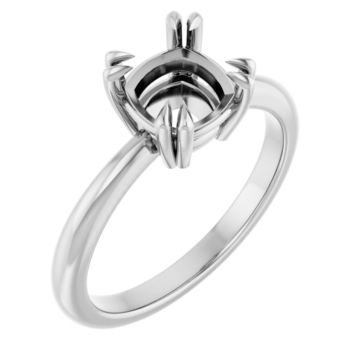 Double Claw-Prong Solitaire Ring