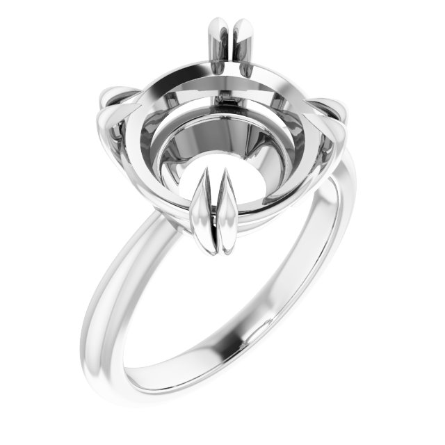 Double Claw-Prong Solitaire Ring