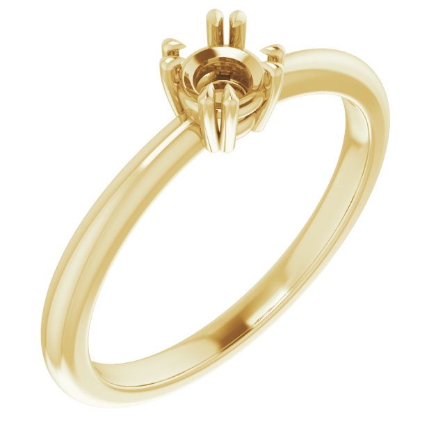 Double Claw-Prong Solitaire Ring