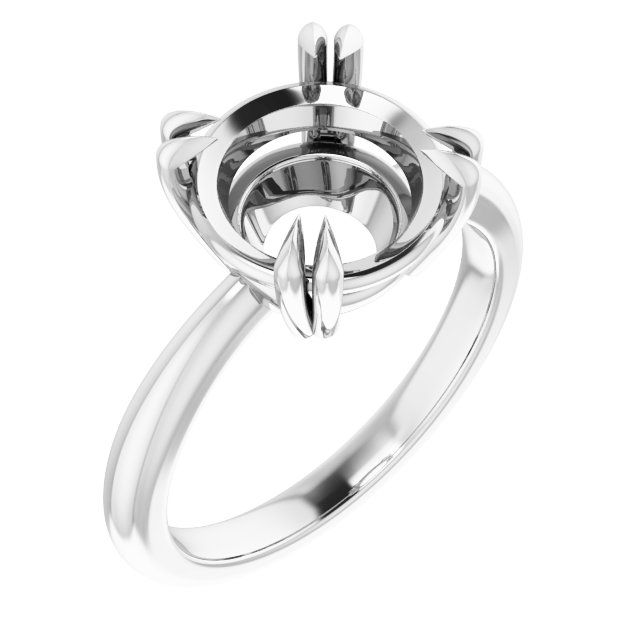 Double Claw-Prong Solitaire Ring