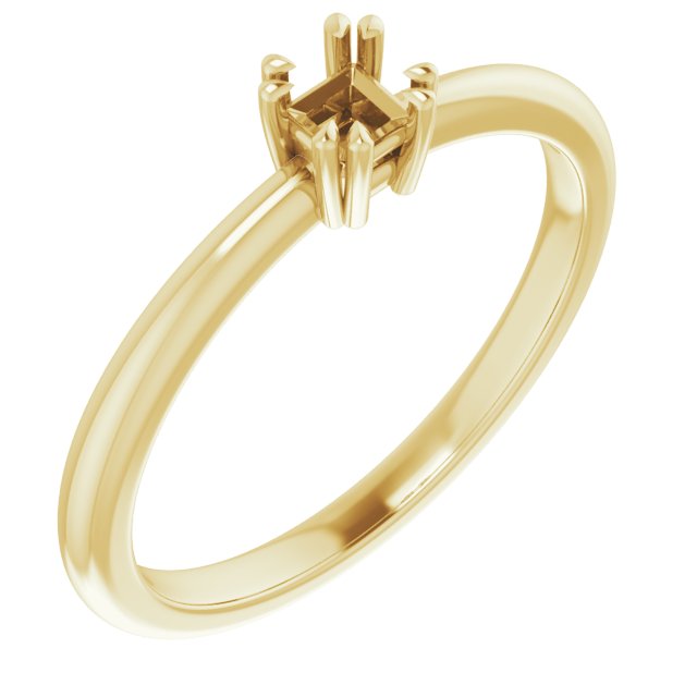 Double Claw-Prong Solitaire Ring