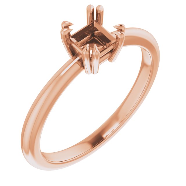 Double Claw-Prong Solitaire Ring